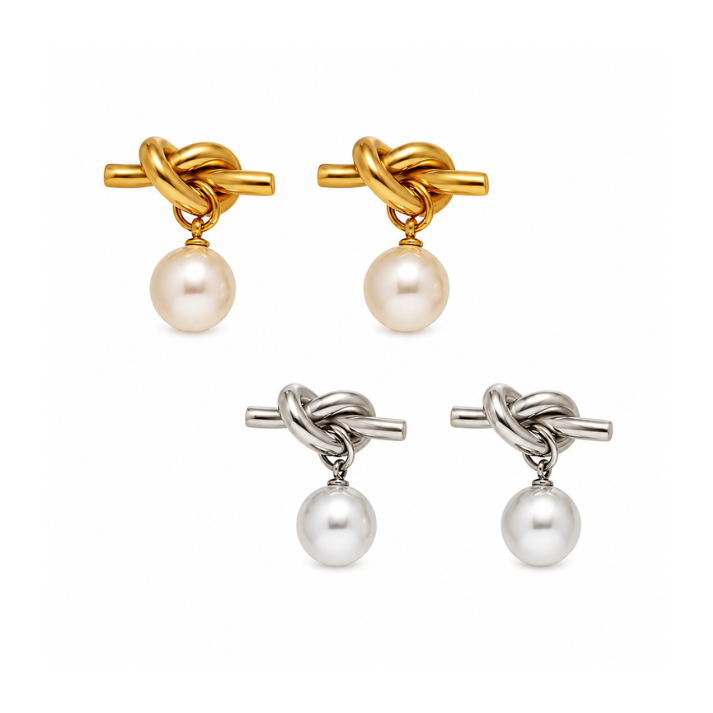 Aretes Pearl Knot