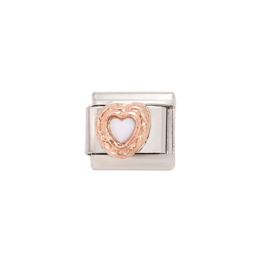 IB Charm gemma corazon blanco