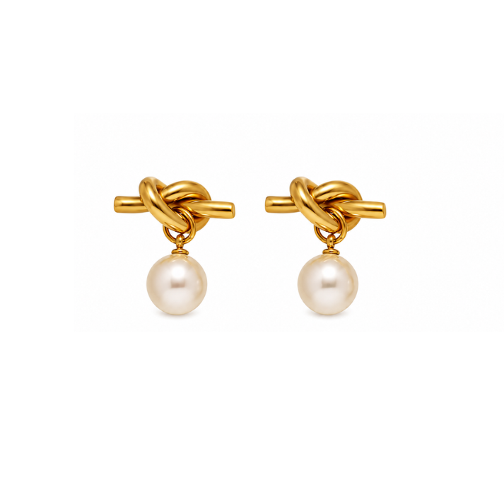 Aretes Pearl Knot