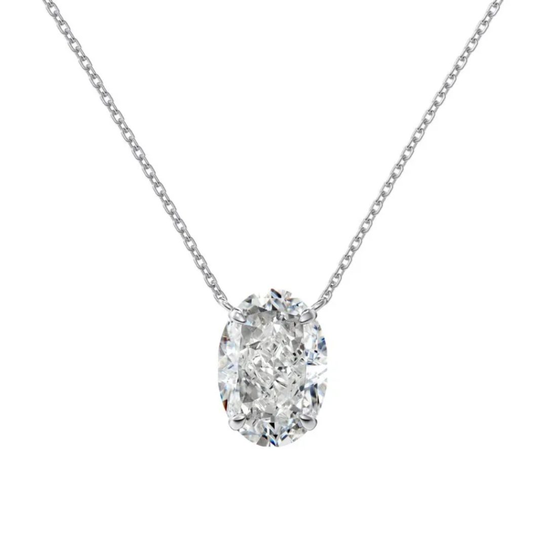 SS Collar Zircon Ovalada