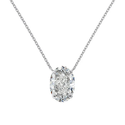 SS Collar Zircon Ovalada